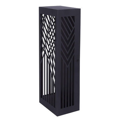 Canarm Zene 4in 1-Light LED Outdoor Wall Lantern | Sand Black and Geometric Cut-Outs | Porch & Entryway | 4 x 3 x 13 in, Wet Rated | Model LOL659BK