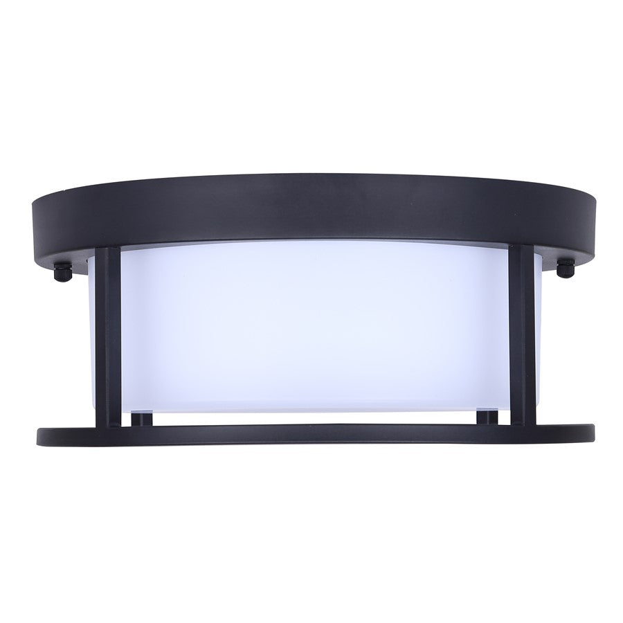 Canarm Vero 12in Outdoor Flush Mount | Modern Black Metal | Patio & Entryway | 12 x 12 x 5 in | Model LOL673BK