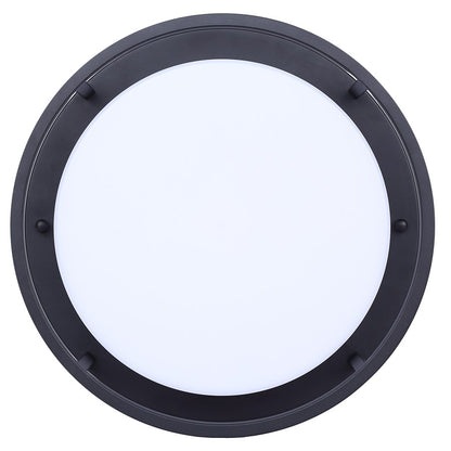Canarm Vero 12in Outdoor Flush Mount | Modern Black Metal | Patio & Entryway | 12 x 12 x 5 in | Model LOL673BK