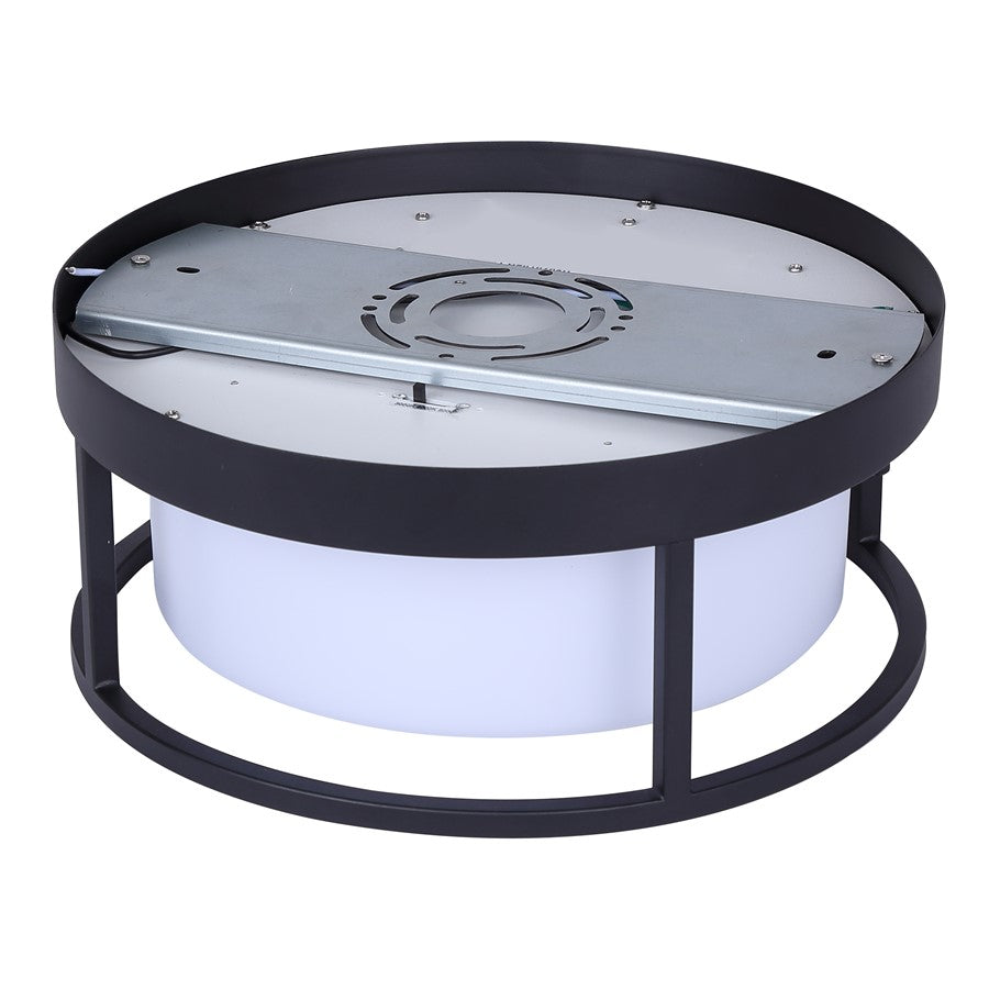 Canarm Vero 12in Outdoor Flush Mount | Modern Black Metal | Patio & Entryway | 12 x 12 x 5 in | Model LOL673BK