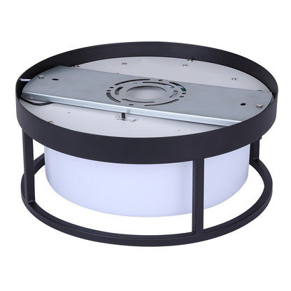 Canarm Vero 12in Outdoor Flush Mount | Modern Black Metal | Patio & Entryway | 12 x 12 x 5 in | Model LOL673BK