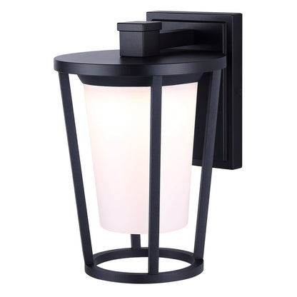 Canarm Vero 1-Light Outdoor Wall Lantern | Modern Black Metal | Entryway & Patio | 8 x 7 x 11 in | Model LOL674BK