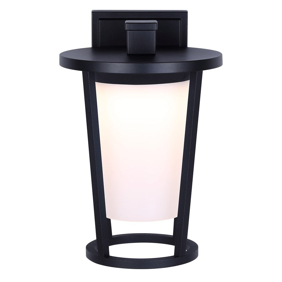 Canarm Vero 1-Light Outdoor Wall Lantern | Modern Black Metal | Entryway & Patio | 8 x 7 x 11 in | Model LOL674BK