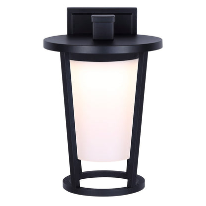 Canarm Vero 1-Light Outdoor Wall Lantern | Modern Black Metal | Entryway & Patio | 8 x 7 x 11 in | Model LOL674BK