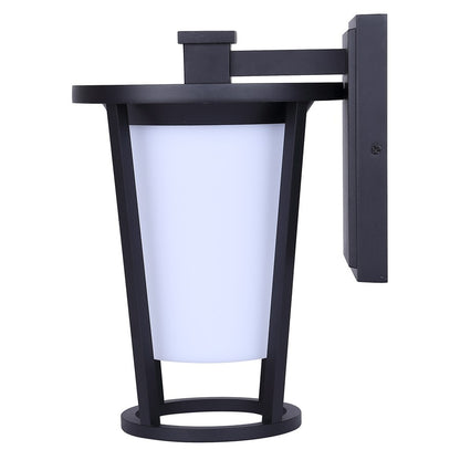 Canarm Vero 1-Light Outdoor Wall Lantern | Modern Black Metal | Entryway & Patio | 8 x 7 x 11 in | Model LOL674BK