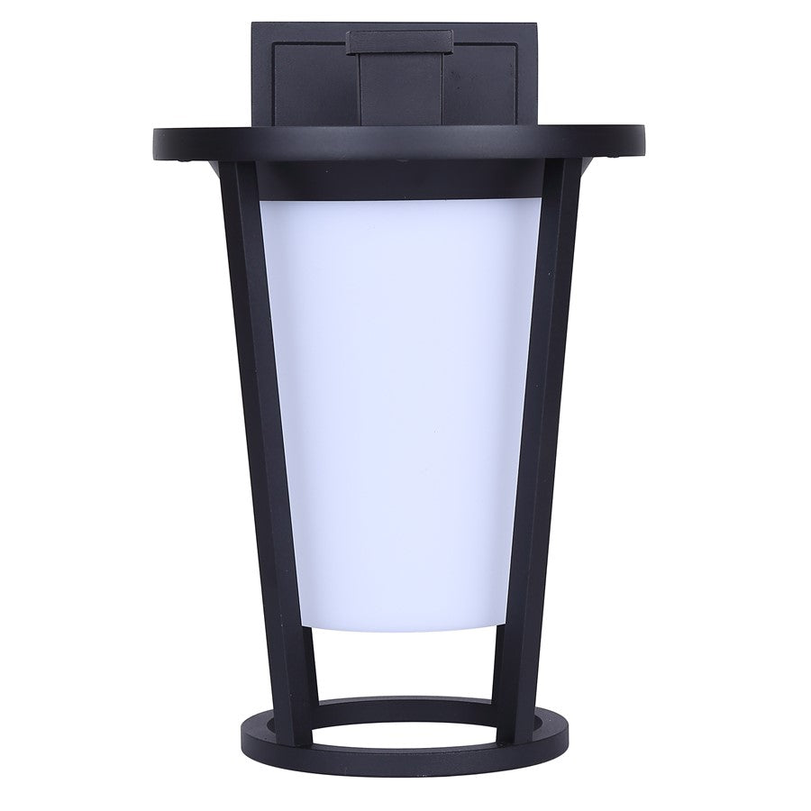 Canarm Vero 1-Light Outdoor Wall Lantern | Modern Black Metal | Entryway & Patio | 8 x 7 x 11 in | Model LOL674BK