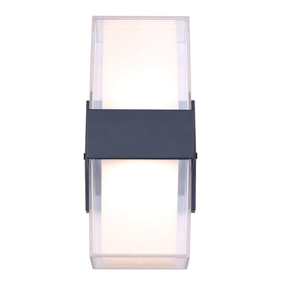 Canarm Axl 1-Light Outdoor Up & Down Wall Light | Modern Black Metal | Entryway & Patio | 4 x 4 x 9 in | Model LOL676BK