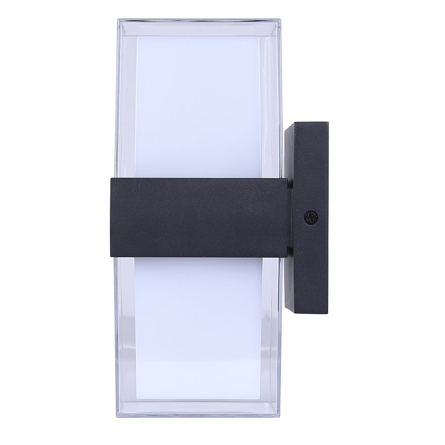 Canarm Axl 1-Light Outdoor Up & Down Wall Light | Modern Black Metal | Entryway & Patio | 4 x 4 x 9 in | Model LOL676BK