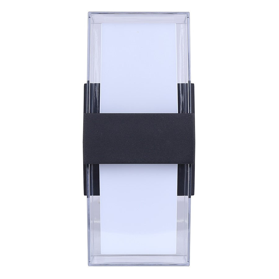 Canarm Axl 1-Light Outdoor Up & Down Wall Light | Modern Black Metal | Entryway & Patio | 4 x 4 x 9 in | Model LOL676BK