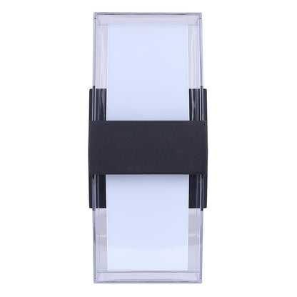 Canarm Axl 1-Light Outdoor Up & Down Wall Light | Modern Black Metal | Entryway & Patio | 4 x 4 x 9 in | Model LOL676BK