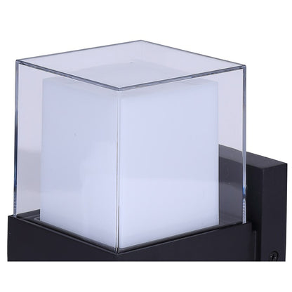 Canarm Axl 1-Light Outdoor Up & Down Wall Light | Modern Black Metal | Entryway & Patio | 4 x 4 x 9 in | Model LOL676BK