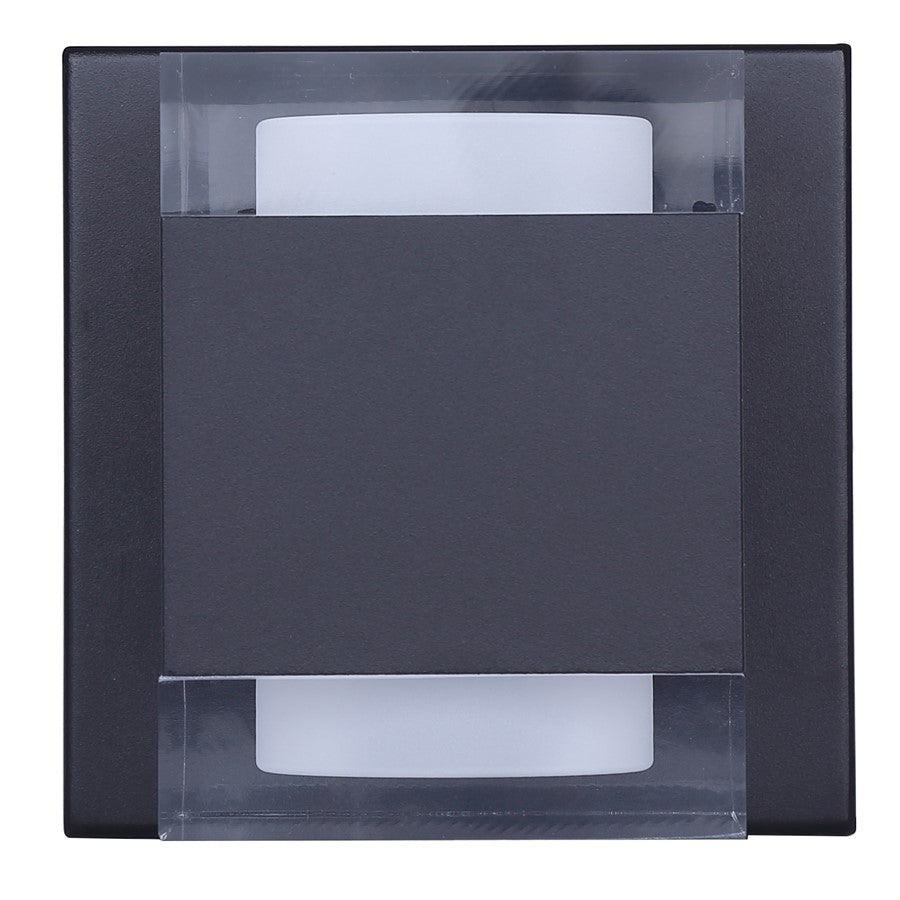 Canarm Valo 6in 1-Light Outdoor Wall Lantern | Modern Black and Clear Acrylic | Patios & Entryways | 6 x 5 x 6 in | Model LOL677BK