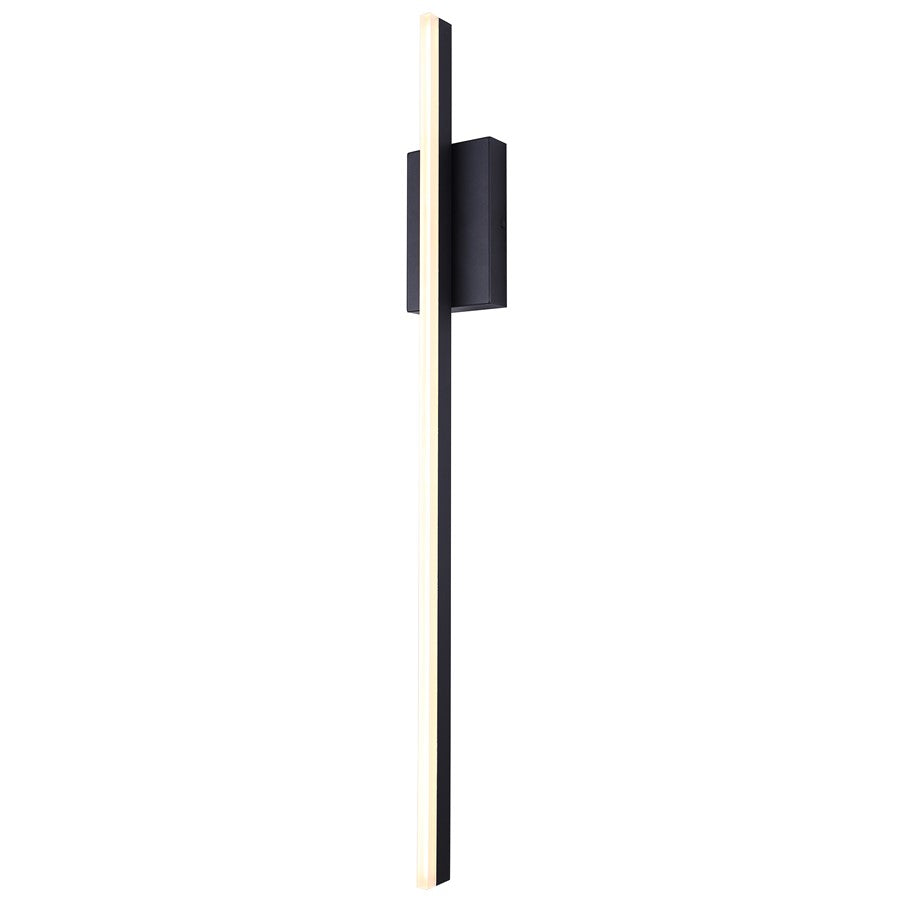 Canarm Lennon 36in 1-Light Outdoor Wall Lantern | Modern Black Steel & Aluminum | Doorways & Entryways | 4.375 x 3 x 36 in | Model LOL725BK