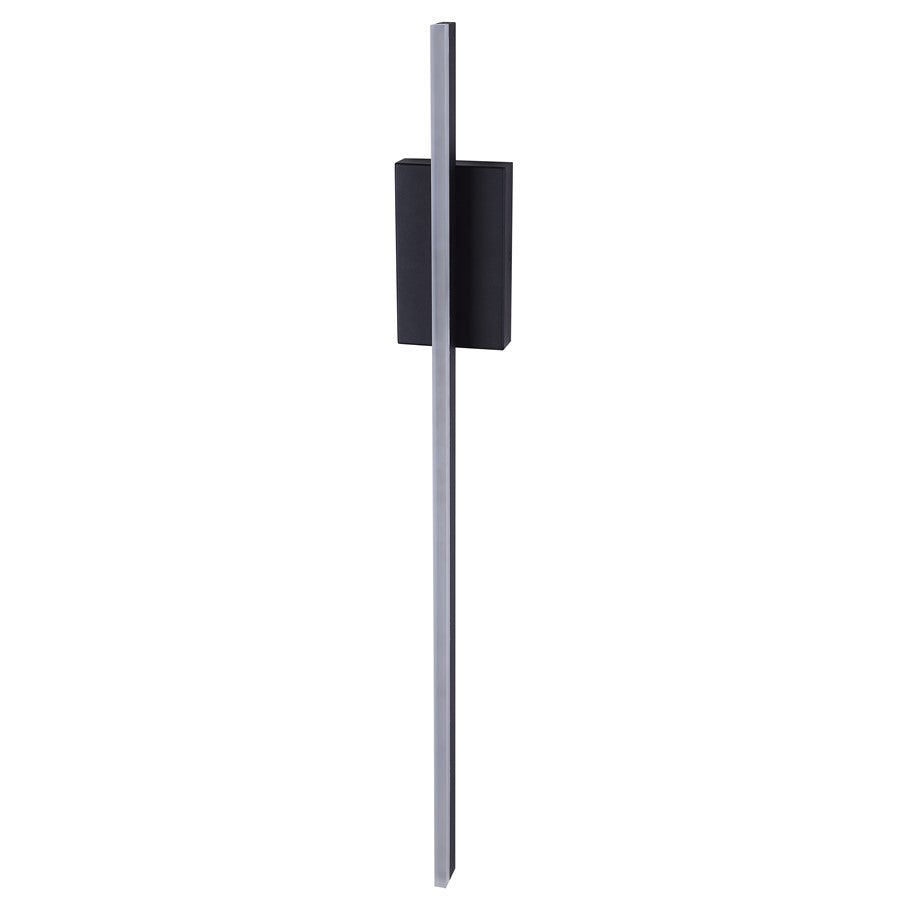 Canarm Lennon 36in 1-Light Outdoor Wall Lantern | Modern Black Steel & Aluminum | Doorways & Entryways | 4.375 x 3 x 36 in | Model LOL725BK