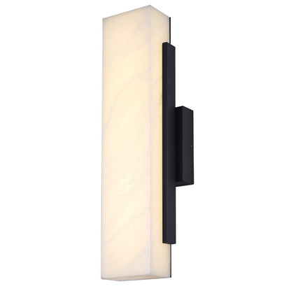 Canarm Cam 6in 1-Light Outdoor Wall Lantern | Modern Black Steel and Marbled Resin | Patios & Entryways | 6 x 4.75 x 17.75 in | Model LOL727BK