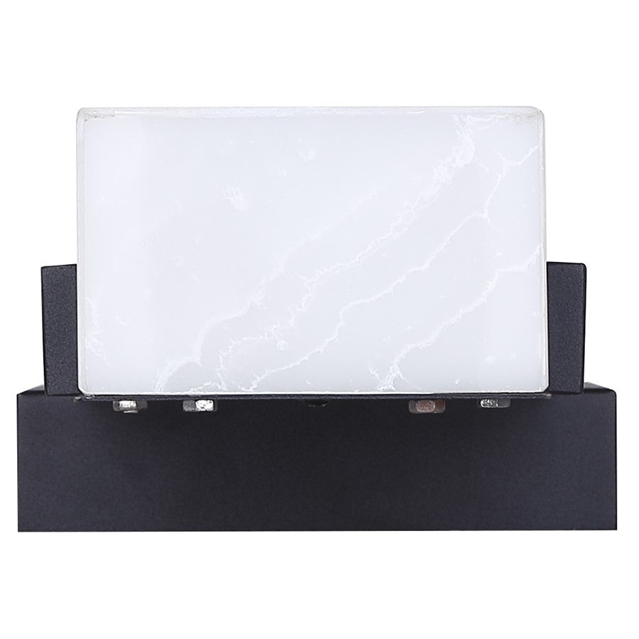 Canarm Cam 6in 1-Light Outdoor Wall Lantern | Modern Black Steel and Marbled Resin | Patios & Entryways | 6 x 4.75 x 17.75 in | Model LOL727BK
