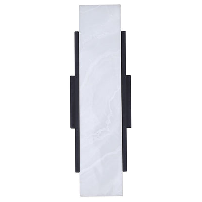 Canarm Cam 6in 1-Light Outdoor Wall Lantern | Modern Black Steel and Marbled Resin | Patios & Entryways | 6 x 4.75 x 17.75 in | Model LOL727BK