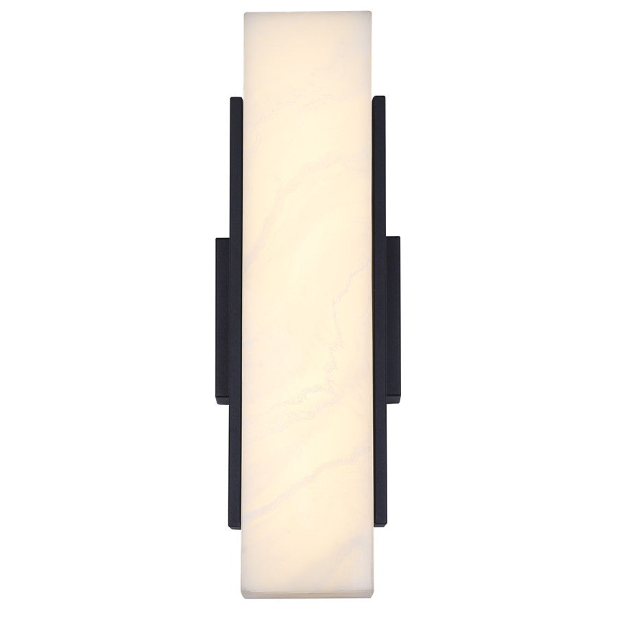 Canarm Cam 6in 1-Light Outdoor Wall Lantern | Modern Black Steel and Marbled Resin | Patios & Entryways | 6 x 4.75 x 17.75 in | Model LOL727BK