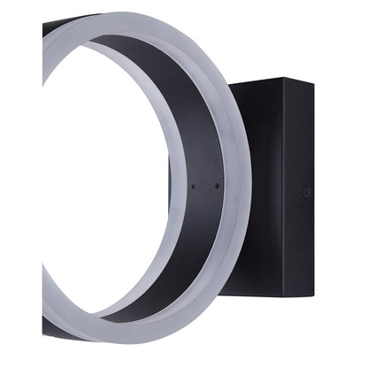 Canarm Franco 4in 1-Light Outdoor Wall Lantern | Modern Black Steel & Aluminum | Porches & Entryways | 4.375 x 9.5 x 7.875 in | Model LOL736BK
