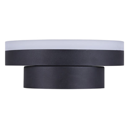Canarm Franco 8in 1-Light Outdoor Wall Lantern | Matte Black Steel and Aluminum | Patio & Entryway | 7.875 x 3 x 8 in | Model LOL737BK