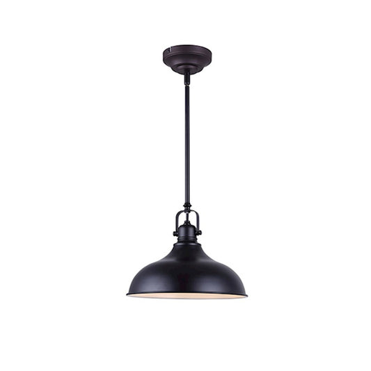 Canarm Sussex 12in 1-Light LED Pendant | Matte Black Steel | Kitchen Island & Dining Room | 12 x 61 in | Model LPL103A01BK