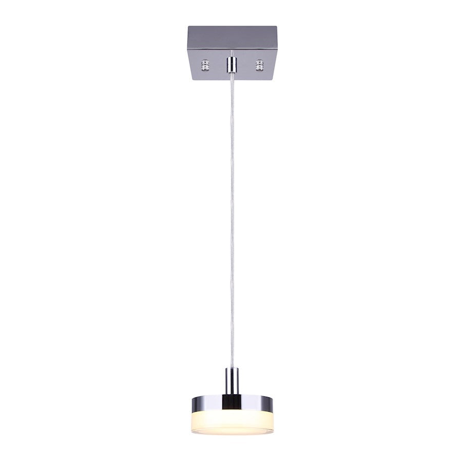 Canarm Elena 4in 1-Light LED Pendant | Chrome Metal | Kitchen Island & Dining Room | 4 x 6 in | Model LPL143A01CH