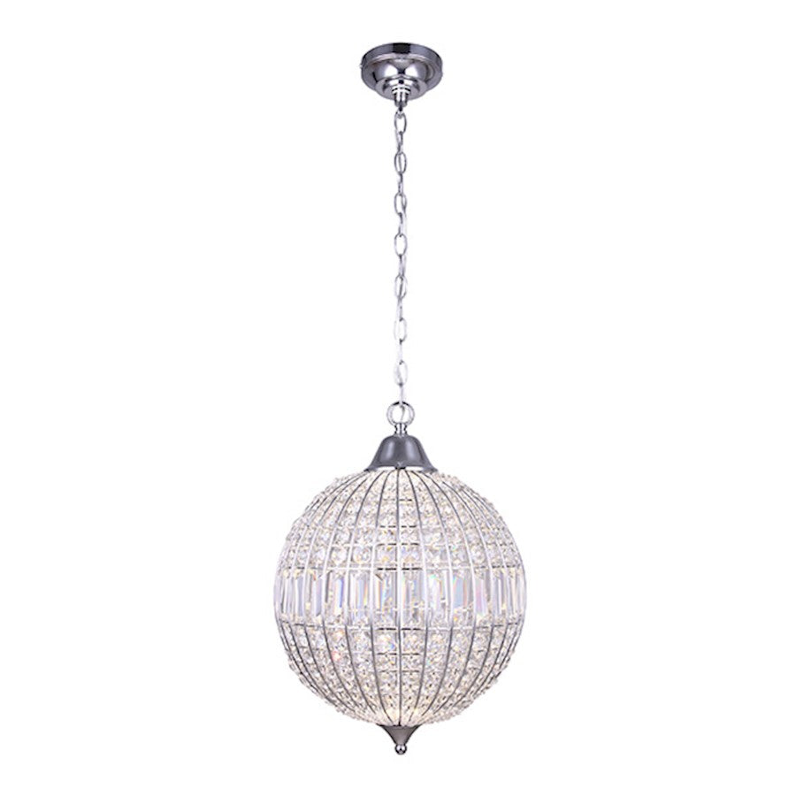 Canarm Tilley 14in 1-Light LED Pendant | Chrome and Crystal | Kitchen Island & Dining Room | 14 x 20 in | Model LPL145A15CH