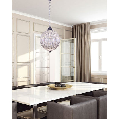 Canarm Tilley 14in 1-Light LED Pendant | Chrome and Crystal | Kitchen Island & Dining Room | 14 x 20 in | Model LPL145A15CH
