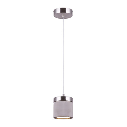 Canarm Cohen 1-Light 5.12in LED Pendant | Brushed Nickel Metal and Cement | Kitchen Island & Dining Room | 5.12 x 9.5 in | Model LPL158A01BN5