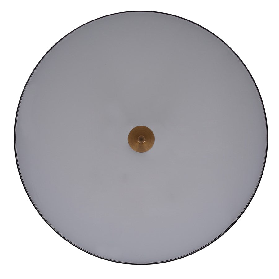 Canarm Kelvin 15in 1-Light LED Pendant | Mid-Century Matte Black and Gold Opal Glass | Kitchen Island & Dining Room | 12-72in H | Model LPL287A01BKG