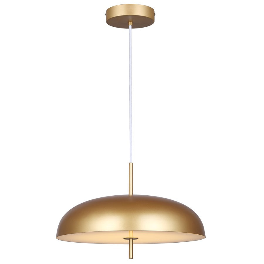 Canarm Kelvin 15in 1-Light LED Pendant | Mid-Century Gold and Opal Glass | Kitchen Island & Dining Room | 12-72in H | Model LPL287A01PGD