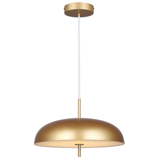 Canarm Kelvin 15in 1-Light LED Pendant | Mid-Century Gold and Opal Glass | Kitchen Island & Dining Room | 12-72in H | Model LPL287A01PGD
