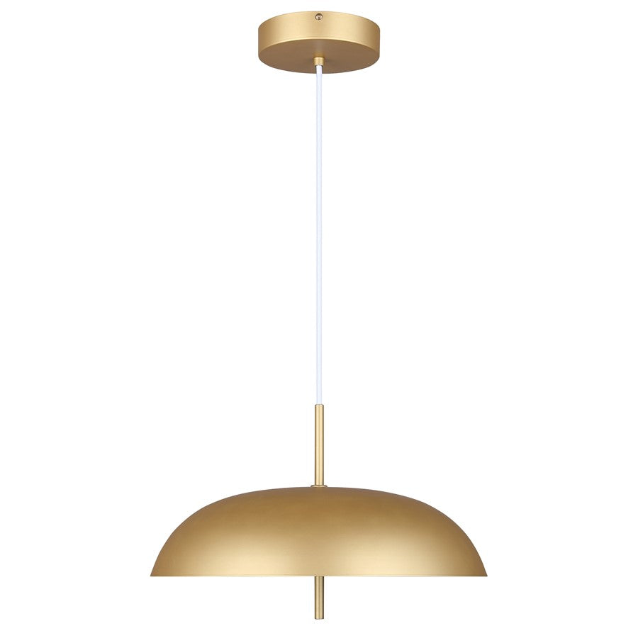 Canarm Kelvin 15in 1-Light LED Pendant | Mid-Century Gold and Opal Glass | Kitchen Island & Dining Room | 12-72in H | Model LPL287A01PGD