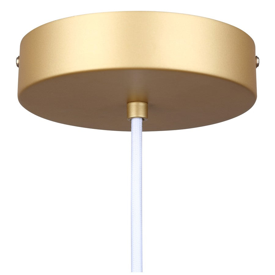Canarm Kelvin 15in 1-Light LED Pendant | Mid-Century Gold and Opal Glass | Kitchen Island & Dining Room | 12-72in H | Model LPL287A01PGD