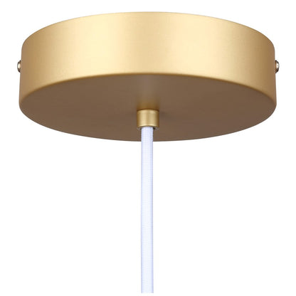 Canarm Kelvin 15in 1-Light LED Pendant | Mid-Century Gold and Opal Glass | Kitchen Island & Dining Room | 12-72in H | Model LPL287A01PGD