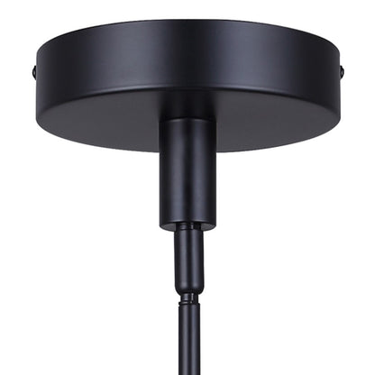 Canarm Carmynn 30in 2-Light LED Pendant | Modern Matte Black and White Ribbed Fabric Shade | Kitchen Island & Dining Room | Model LPL288A02BK