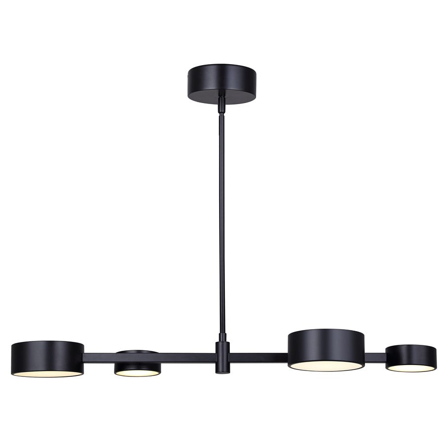 Canarm Montgomery 34in 4-Light LED Pendant | Matte Black and Acrylic Shade | Kitchen Island & Dining Room | 34 x 11 x 7 in | Model LPL315A04BK