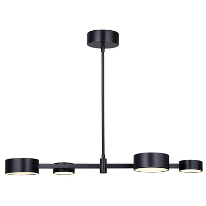 Canarm Montgomery 34in 4-Light LED Pendant | Matte Black and Acrylic Shade | Kitchen Island & Dining Room | 34 x 11 x 7 in | Model LPL315A04BK