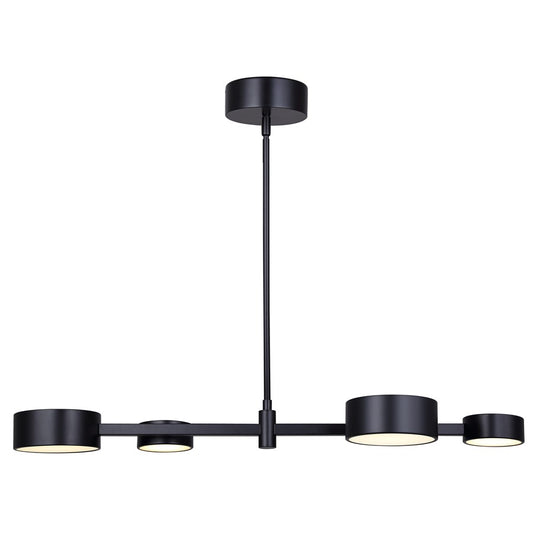 Canarm Montgomery 34in 4-Light LED Pendant | Matte Black and Acrylic Shade | Kitchen Island & Dining Room | 34 x 11 x 7 in | Model LPL315A04BK