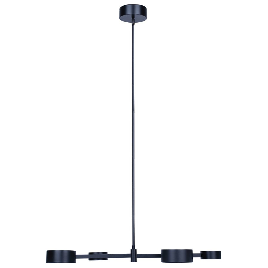 Canarm Montgomery 34in 4-Light LED Pendant | Matte Black and Acrylic Shade | Kitchen Island & Dining Room | 34 x 11 x 7 in | Model LPL315A04BK