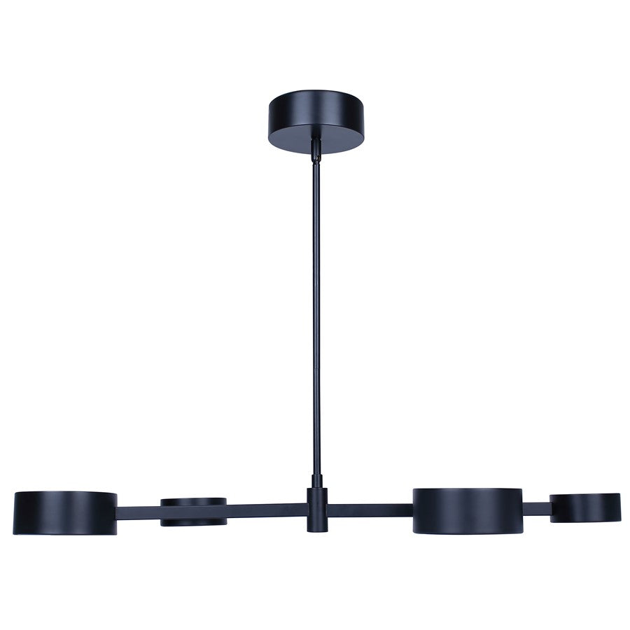 Canarm Montgomery 34in 4-Light LED Pendant | Matte Black and Acrylic Shade | Kitchen Island & Dining Room | 34 x 11 x 7 in | Model LPL315A04BK