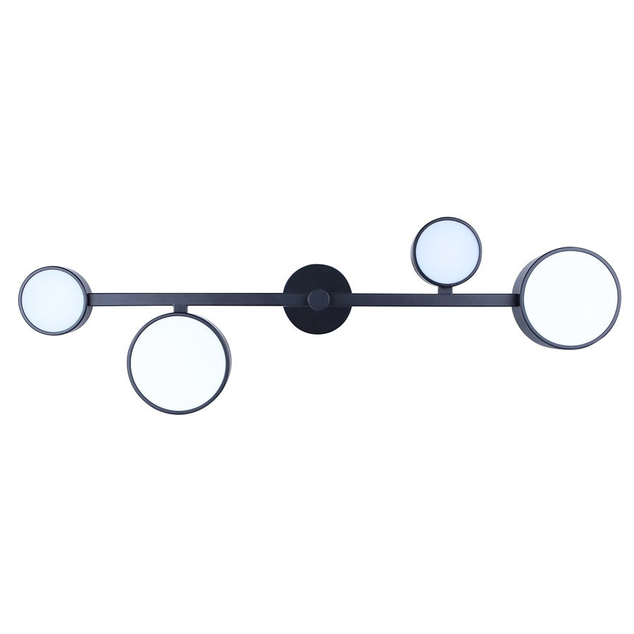 Canarm Montgomery 34in 4-Light LED Pendant | Matte Black and Acrylic Shade | Kitchen Island & Dining Room | 34 x 11 x 7 in | Model LPL315A04BK