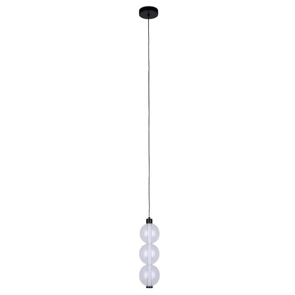 Canarm Melody 5in 1-Light LED Pendant | Matte Black and Clear Bubble Glass Shade | Kitchen Island & Dining Room | 5 x 5 x 19 in | Model LPL316A01BK