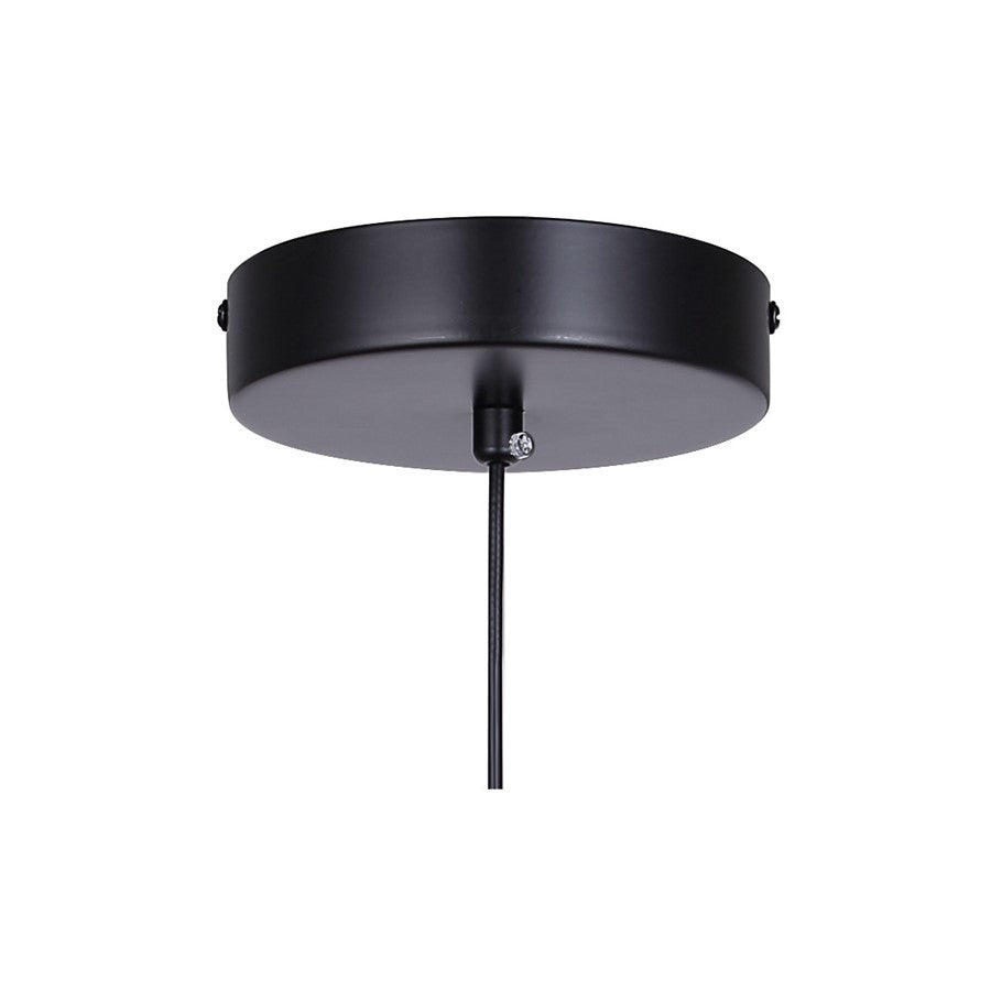 Canarm Melody 5in 1-Light LED Pendant | Matte Black and Clear Bubble Glass Shade | Kitchen Island & Dining Room | 5 x 5 x 19 in | Model LPL316A01BK