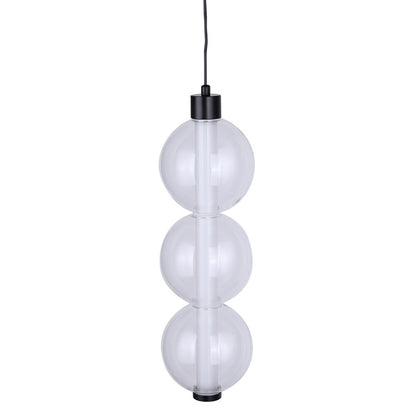 Canarm Melody 5in 1-Light LED Pendant | Matte Black and Clear Bubble Glass Shade | Kitchen Island & Dining Room | 5 x 5 x 19 in | Model LPL316A01BK