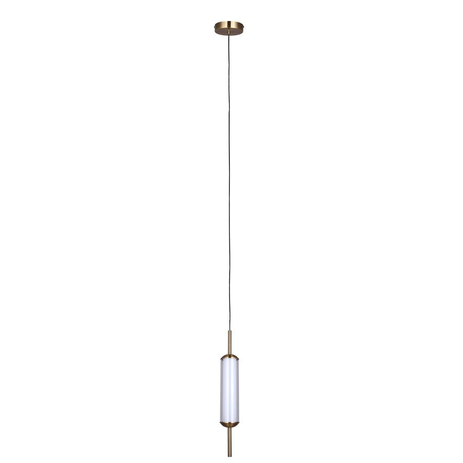 Canarm Lavene 5in 1-Light LED Pendant | Gold and Clear Acrylic Shade | Kitchen Island & Dining Room | 5 x 5 x 23 in | Model LPL321A01GD