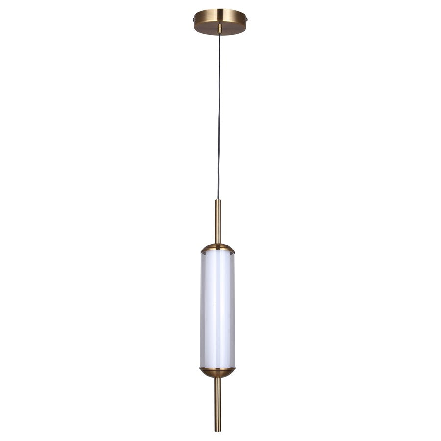 Canarm Lavene 5in 1-Light LED Pendant | Gold and Clear Acrylic Shade | Kitchen Island & Dining Room | 5 x 5 x 23 in | Model LPL321A01GD