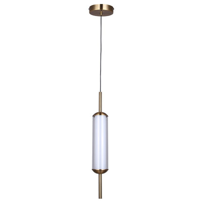 Canarm Lavene 5in 1-Light LED Pendant | Gold and Clear Acrylic Shade | Kitchen Island & Dining Room | 5 x 5 x 23 in | Model LPL321A01GD