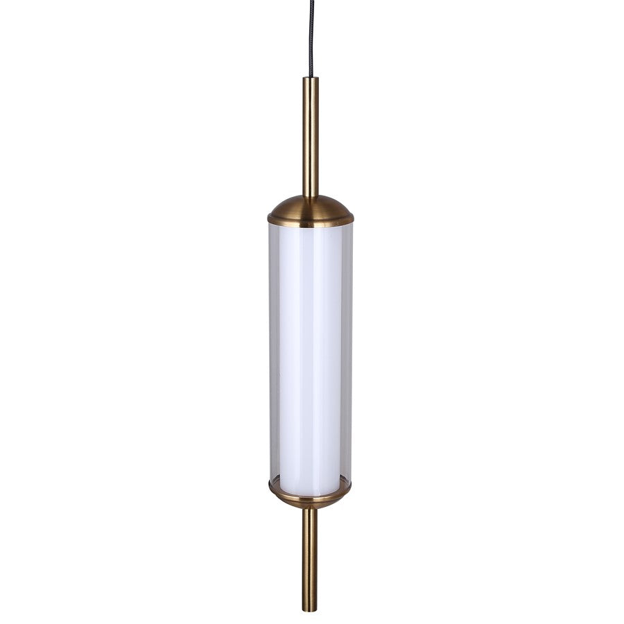 Canarm Lavene 5in 1-Light LED Pendant | Gold and Clear Acrylic Shade | Kitchen Island & Dining Room | 5 x 5 x 23 in | Model LPL321A01GD