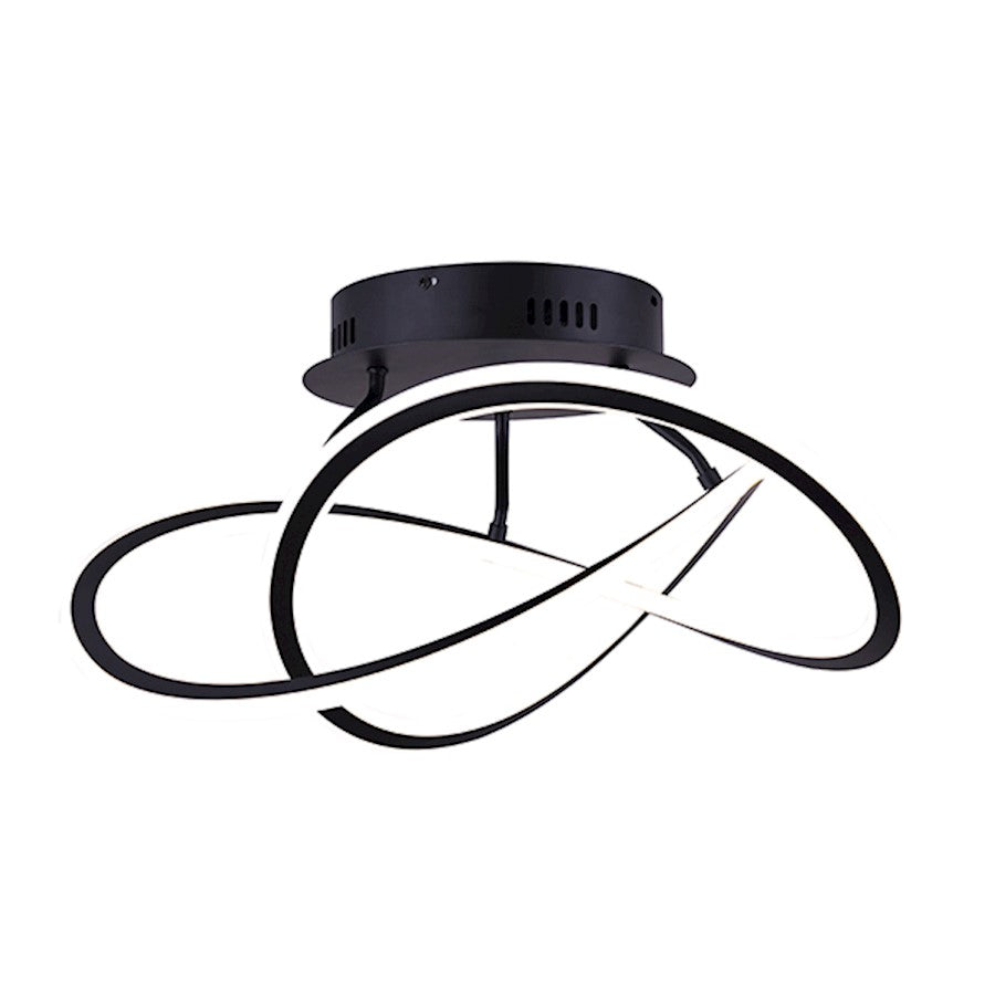 Canarm Zola 21in LED Semi-Flush Mount | Black Metal & Acrylic | Bedroom & Hallway | 2500 Lumens, Dimmable, 3000K | Model LSF155A21BK